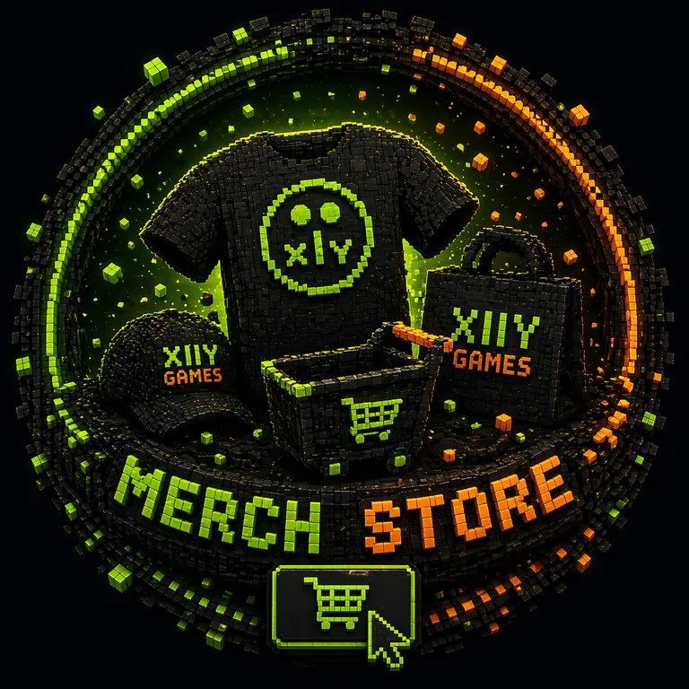 Магазин мерча XiiY Games: футболка, кепка, пакет і кошик